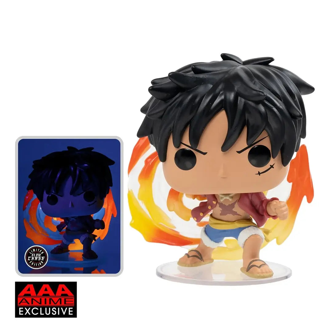 Funko Pop One Piece Monkey D. Luffy Red Hawk AAA Anime Exclusive - CHASE Glow in The Dark Version