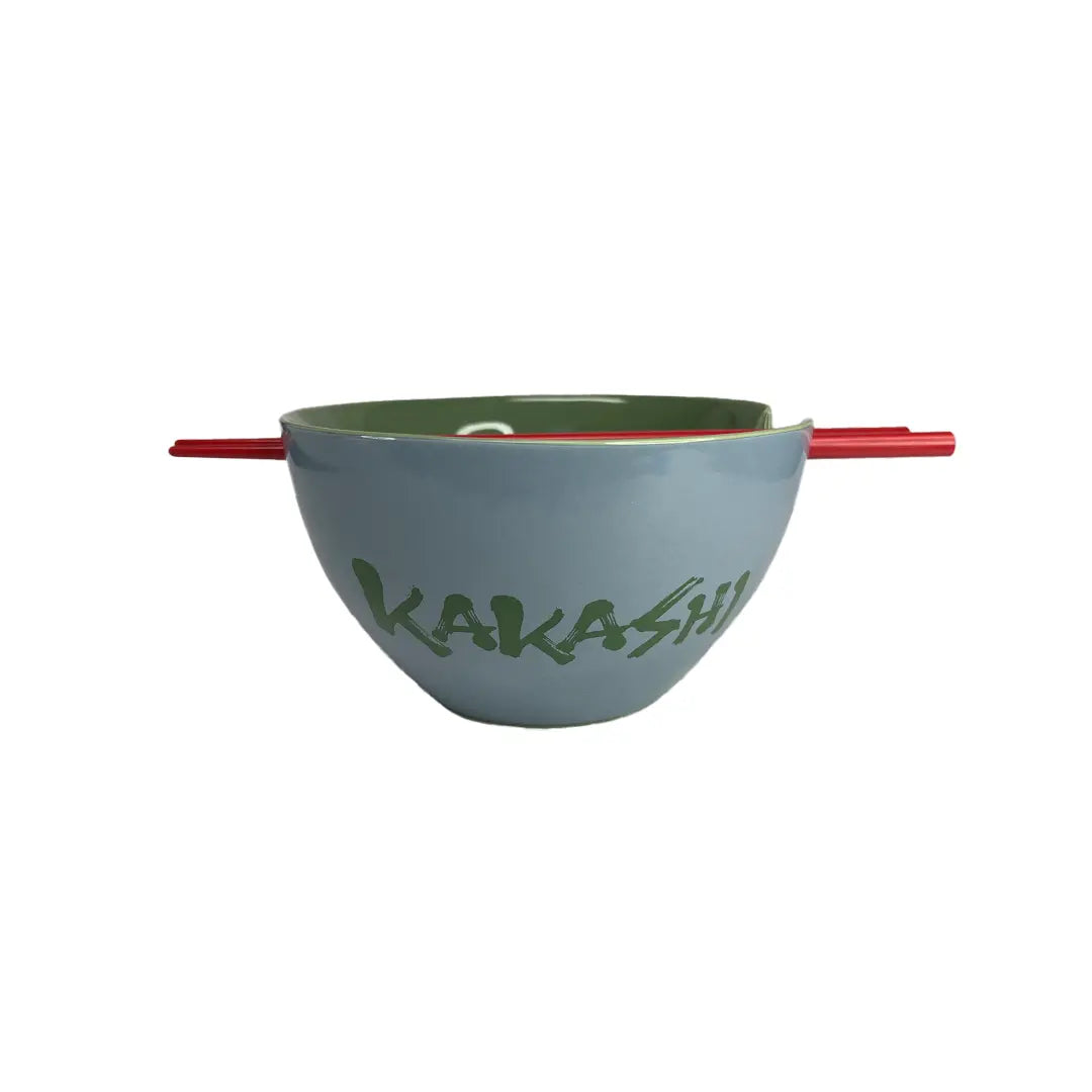 naruto kakashi ramen bowl green and red